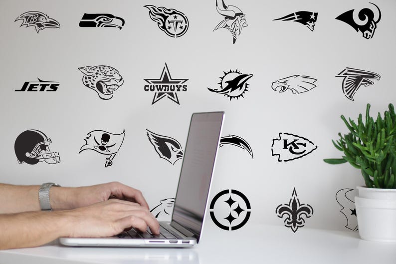 32 Football Teams Stencil, Size Options, 32-Pack Sports Teams for Painting, Sports Crafts, Football Art & Decor, Airbrush, Spray Paint image 3