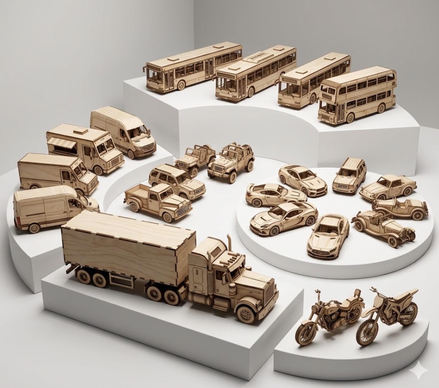 Vehicle Laser Cut Files Svg Dxf Cdr - Wooden Cars Templates - Trucks ...