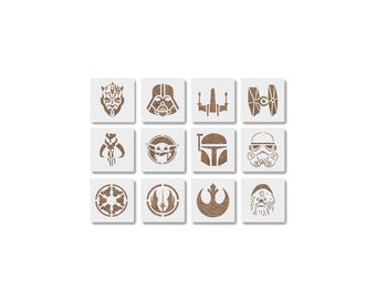 12 Starwars Storm Troopers Template Stencil – Reusable 4x4 Mylar Trooper Stencils for Painting, Wood Signs, Crafts, and DIY Projects