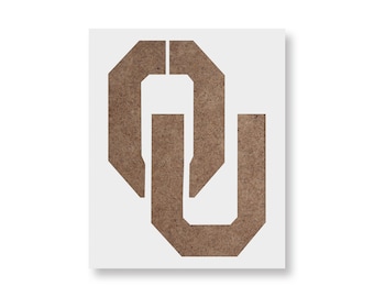 Oklahoma Stencil – Oklahoma Template - Reusable OU Template for Crafts, Wall Art, Sports Décor, Coloring, Drawing, Airbrush, Spray Paint