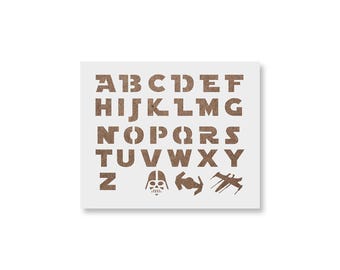 Starwars letters stencil – reusable starwars alphabet stenci template for painting, drawing, sign making & diy craft projects
