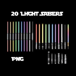 Starwars 20 lightsaber digital download pngs – jedi saber & vader saber inspired lightsaber png pack – instant download image 1