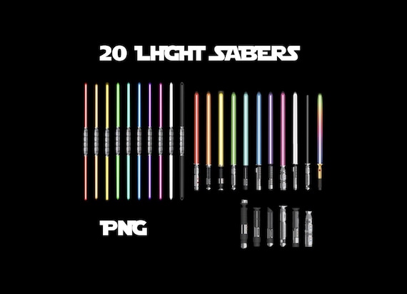 Starwars 20 lightsaber digital download pngs – jedi saber & vader saber inspired lightsaber png pack – instant download