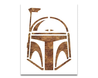 Boba fett stencil - size options - reusable color, draw, & paint stencil