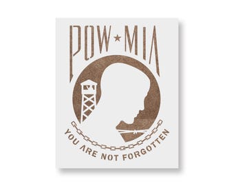Pow Mia Stencil, Veteran Template, POW MIA Template Freedom Stencil for Walls, Wood, Fabric, Projects, Painting, Airbrush, Spray Paint