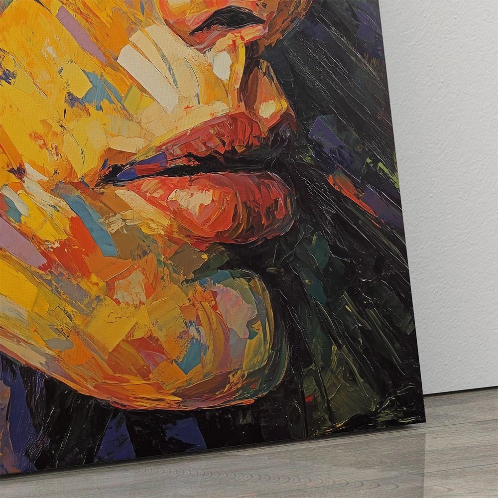 Colorful Abstract Female Face Portrait Canvas Wall Art Print - Etsy