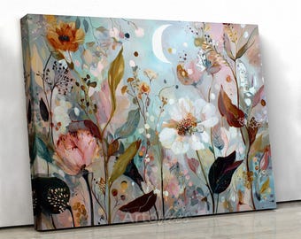 Dreamy Pastel Floral Garden Canvas Wall Art Bedroom Prints