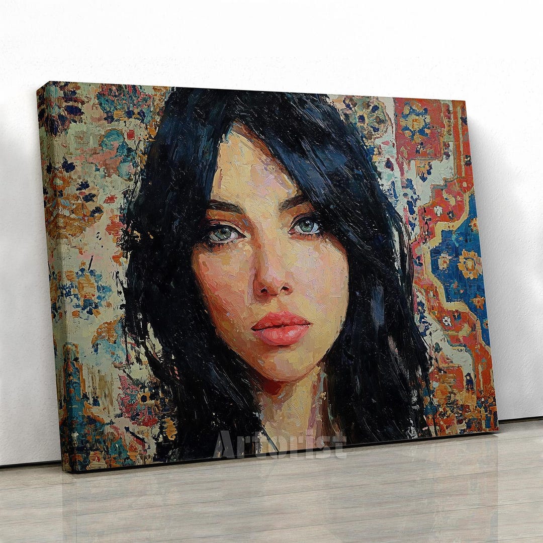 Modern Abstract Woman Portrait Textured Canvas Wall Art - Etsy