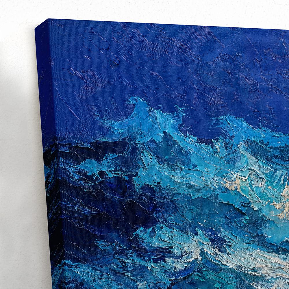 Abstract Blue Ocean Waves Canvas Art Textured Seascape Wall - Etsy