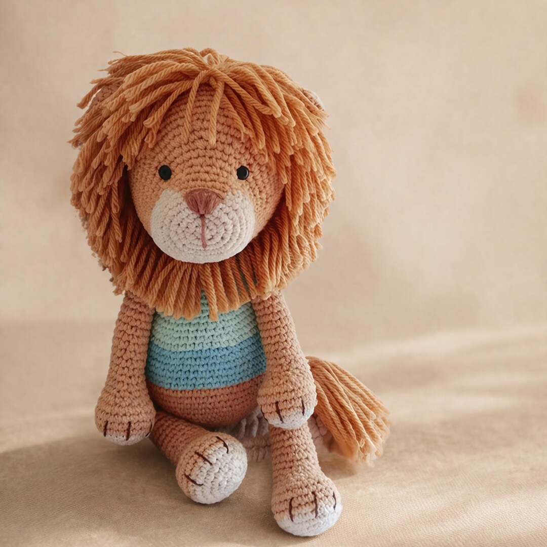 Alan Lion Amigurumi Crochet Pattern – Adorable Jungle Animal Doll – DIY ...