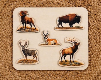 The Open Range l | Wooden Wildlife Puzzle for Toddlers | Realistic Animal Toy | Western Nursery Decor | Baby Gift —by North & Me