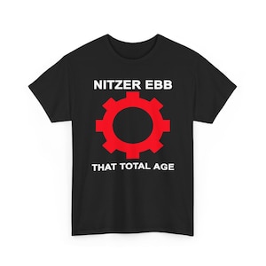Nitzer Ebb That Total Age Music Album Herr Marinblå Svart T-shirt Storlek S till 5XL