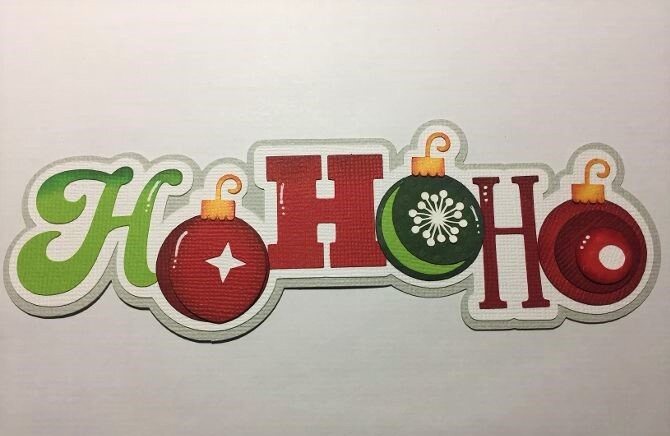 Paper Piecing Title Ho Ho Ho for Scrapbook Pages, Albums, Layouts. Christmas, Santa Claus, Scrapbookinmomma