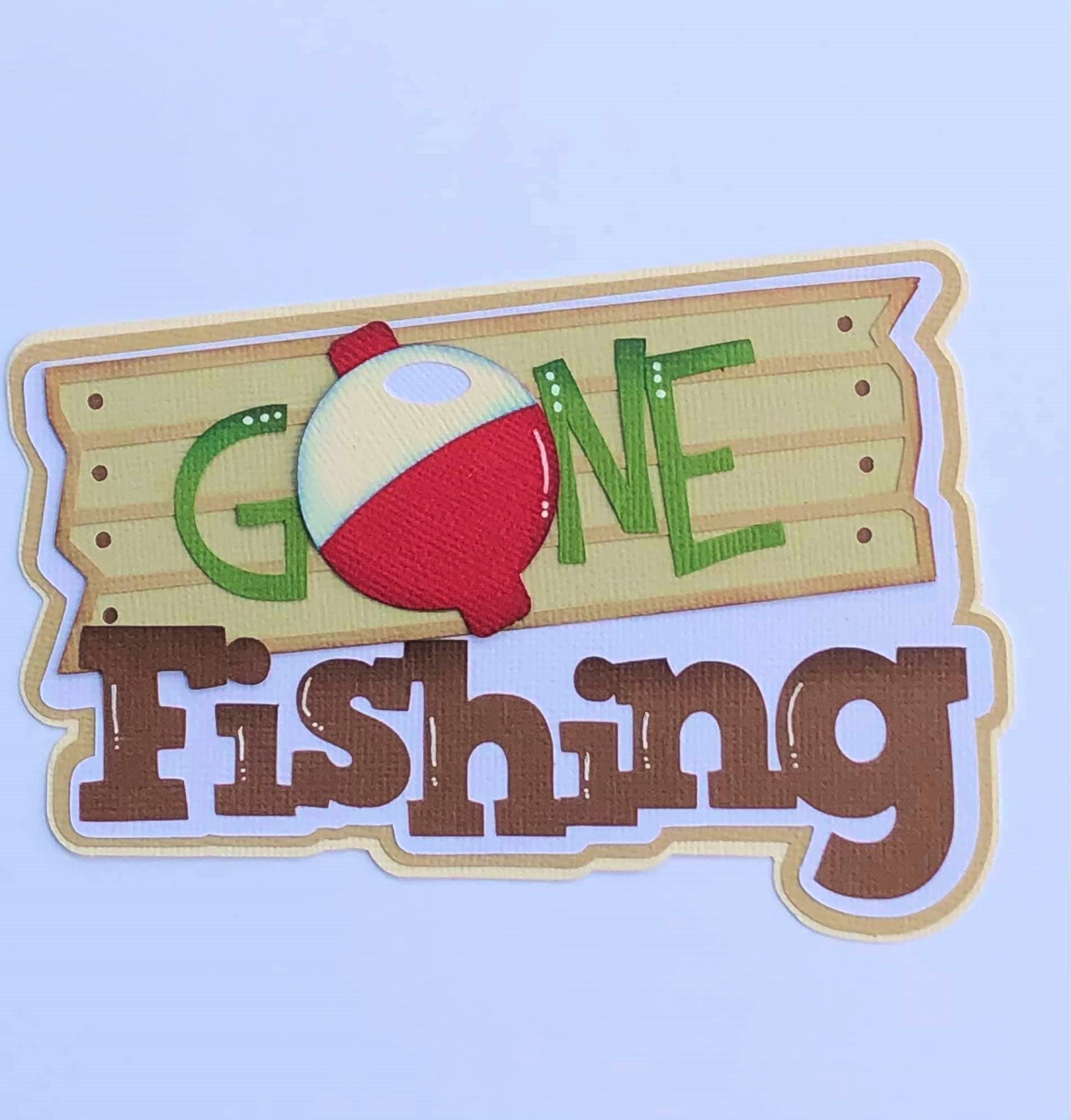 3 Gone Fishing Premade PAPER Die Cuts Scrapbook & Card Making 