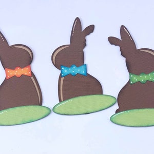 Paper Piecing Chocolate Bunny Set, Easter, Accents, Die Cut, Scrapbook, Page, Boy