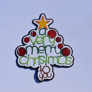 Scrapbook title, A very merry Christmas, Paper Piecing, Die Cut, Reddie13