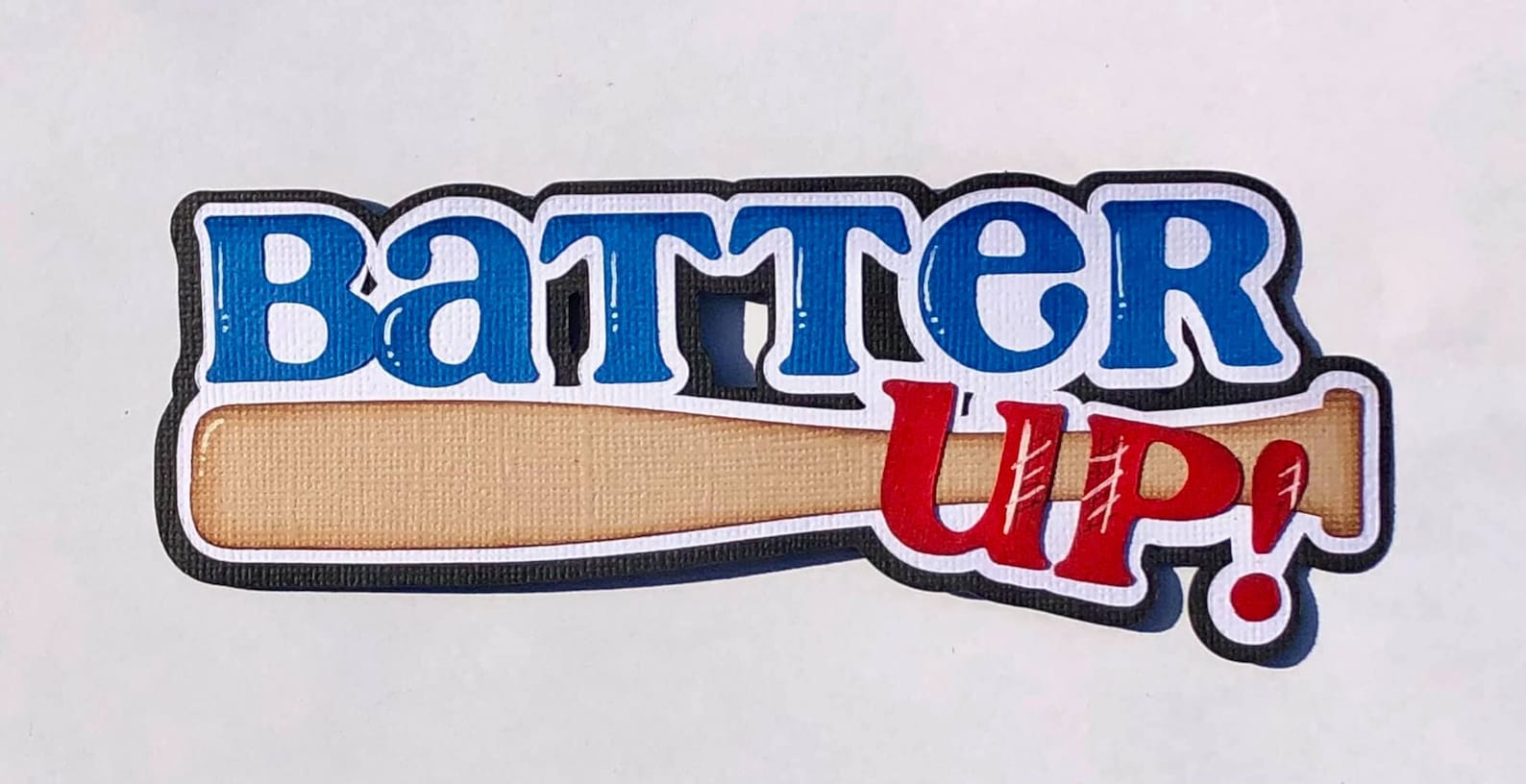 Paper Piecing Batter Up Baseball Bat Scrapbook Page Etsy