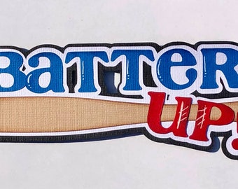 Scrapbook title Batter Up, baseball, Sports, Paper Piecing Die Cut, Reddie13