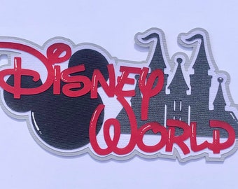 Scrapbook title, Disney World, Paper Piecing, Die Cut, Reddie13