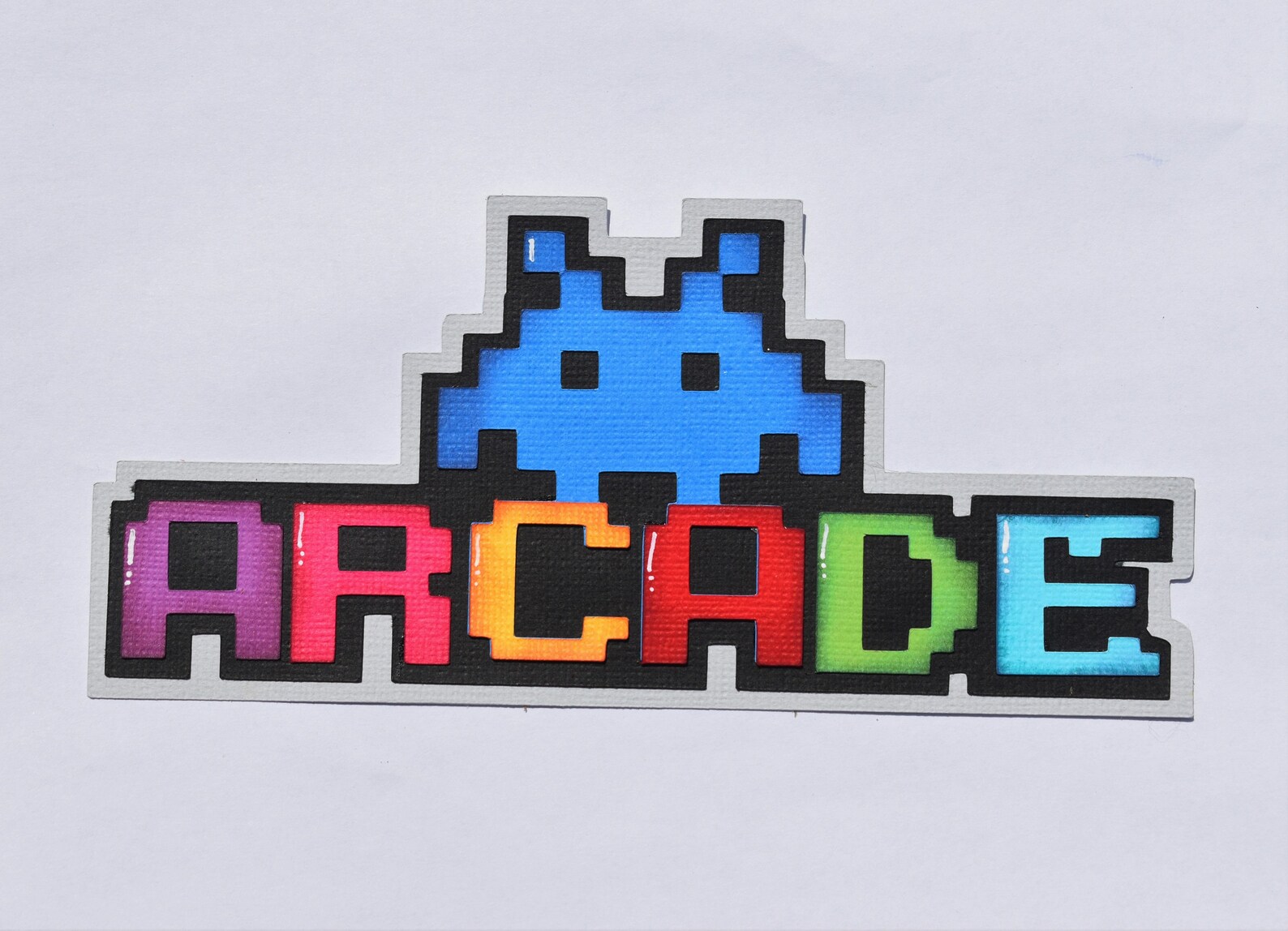 Paper Piecing Arcade Gaming Scrapbook Die Cut Layout Page Etsy