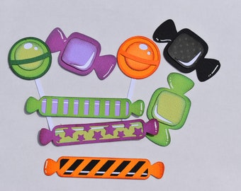 Halloween Candy paper Piecing Accents, Scrapbook, Page, Layout, Die Cut, Reddie13
