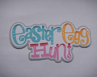 Easter Egg Hunt, Title, Paper Piecing, Scrapbook title, Page, Layout, Die Cut, REddie13