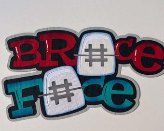 Scrapbook title, Brace Face, Dentist, Teeth,  Die Cut, Paper Piecing, REddie13