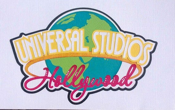 Scrapbook title, Universal, Paper Piecing,  Studios, Hollywood, California, Scrapbook, page, layout, Die Cut, Reddie13