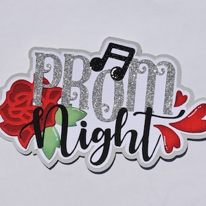 Scrapbook title, Prom Night, School Dance, Paper Piecing Die Cut, Reddie13