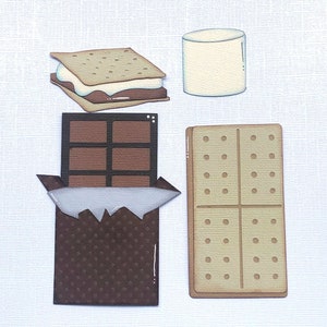 Paper Piecing, Smores Accents, Scrapbook, Page, Layout, Die Cut, Camping, Bon Fires
