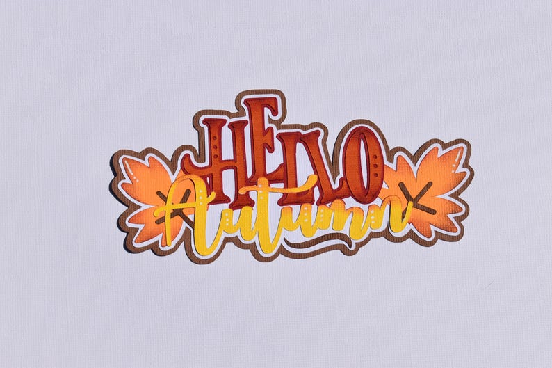 Scrapbook Title, Hello Autumn, Fall, Paper Piecing, Die Cut, Reddie13 ...