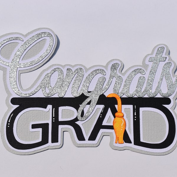 Scrapbook title, Congrats Grad! School, Graduation, Paper Piecing Die Cut, Reddie13