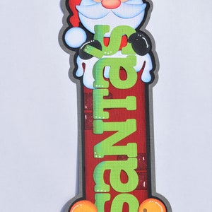 Paper Piecing, Vertical Title, Santa&#39;s Coming, Christmas, Die Cut, Layout, Page