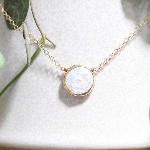 Organic Round Pearl Gold Filled Necklace image 1