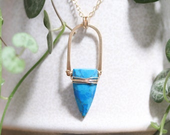 Sky Copper Turquoise Gold Filled Necklace