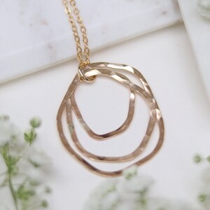 Organic Freeform Rings Gold or Silver Necklace image 10