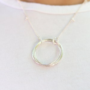 Multi Interlink Rings Sterling Silver Necklace image 8