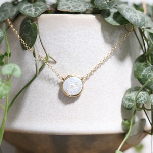 Organic Round Pearl Gold Filled Necklace image 4