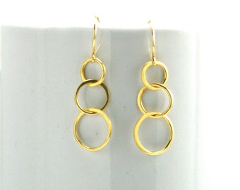 Vermeil Gold Circles Link Earrings