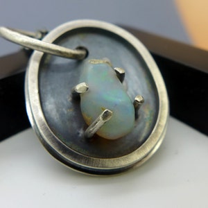 Ethiopian Opal Nugget Oxidized Sterling Silver Necklace