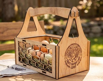 Egg Caddy/Chicken Egg Collection Basket Laser Cut File SVG
