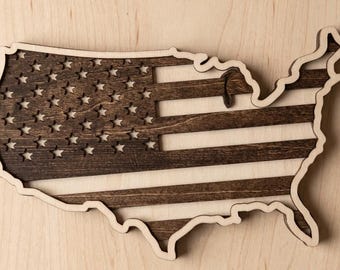 Layered USA Flag Laser Cut SVG