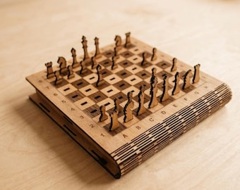 Travel Chess with internal storage Laser Cut SVG