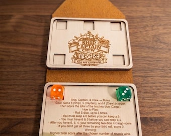 Pocket Ship Captain Crew Dice Game Laser Cut SVG