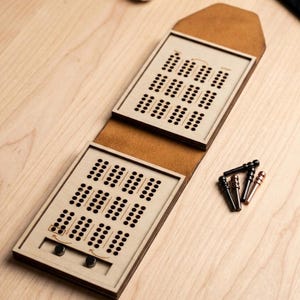 Pocket Cribbage (Larger) that holds cards Laser Cut SVG