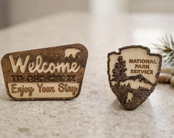 Set of Parks/Forest Service Themed Magnets or signs Laser Cut File SVG