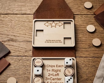 Pass the Chips pocket dice and chip game Laser Cut SVG File