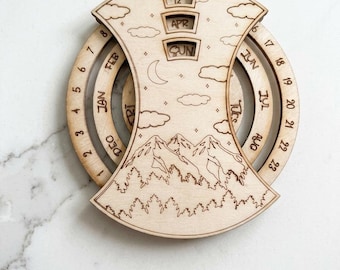 Spinning Calendar Laser Cut File SVG