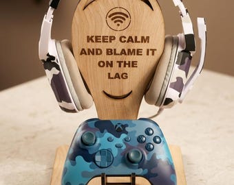 Controller Stand for any controller and headset Laser Cut File SVG