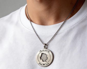 Anpassat präglat silhuettgraverat halsband, present till par